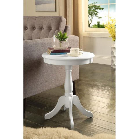 Image of 18" X 18" X 22" White Solid Wood Leg Side Table