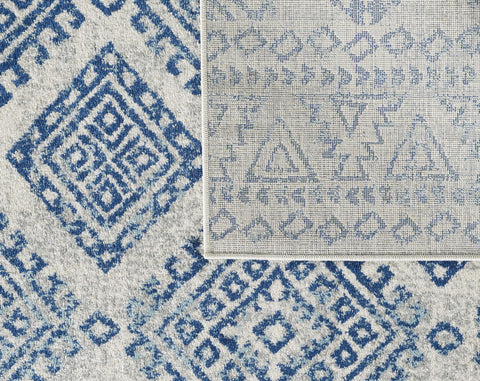 Image of 81" X 144" Ivory or Blue Polypropelene Rug