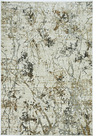 Image of 39" X 55" Ivory or Gold Polypropelene or Viscose Rug