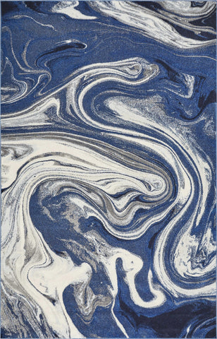 Image of 79" X 114" Blue Polypropelene Rug