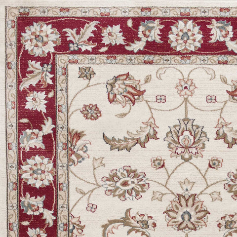 Image of 5 x 7 Polypropylene Ivory or Red Area Rug