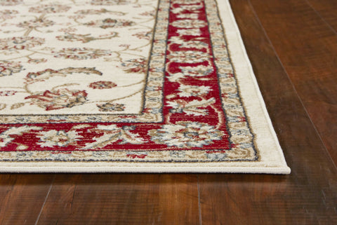 Image of 5 x 7 Polypropylene Ivory or Red Area Rug