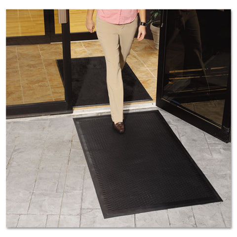 Image of Clean Step Outdoor Rubber Scraper Mat, Polypropylene, 36 X 60, Black