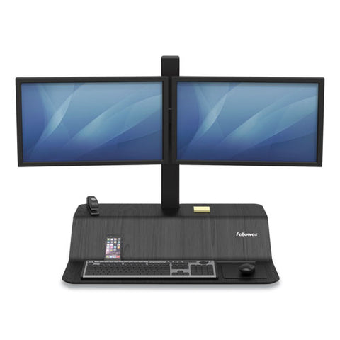 Image of Lotus Ve Sit-stand Workstation - Dual, 29w X 28.5d X 42.5h, Black