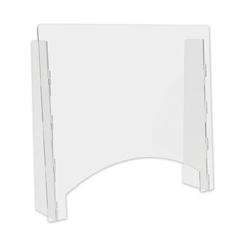 Image of Counter Top Barrier With Full Shield, 31.75" X 6" X 36", Acrylic, Clear, 2/carton