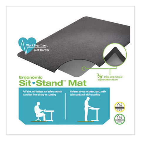 Image of Ergonomic Sit Stand Mat, 48 X 36, Black