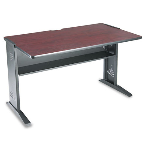 Image of Computer Desk With Reversible Top, 47.5w X 28d X 30h, Mahogany/medium Oak/black