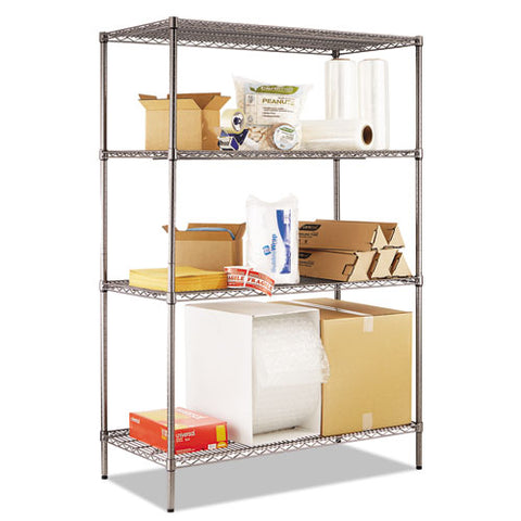 Image of Wire Shelving Starter Kit, Four-shelf, 36w X 18d X 72h, Black Anthracite