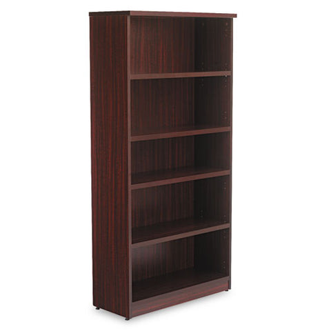 Image of Alera Valencia Series Bookcase, Five-shelf, 31 3/4w X 14d X 64 3/4h, Mahogany