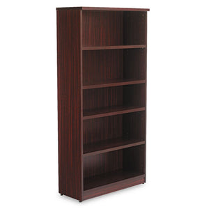 Alera Valencia Series Bookcase, Five-shelf, 31 3/4w X 14d X 64 3/4h, Mahogany