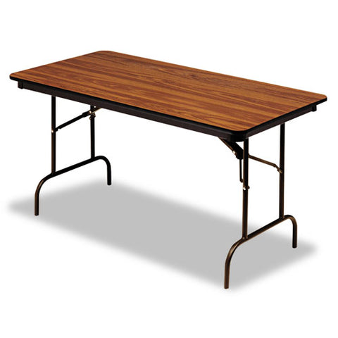 Image of Premium Wood Laminate Folding Table, Rectangular, 60w X 30d X 29h, Gray/charcoal