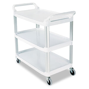 Open Sided Utility Cart, Four-shelf, 40.63w X 20d X 51h, Black