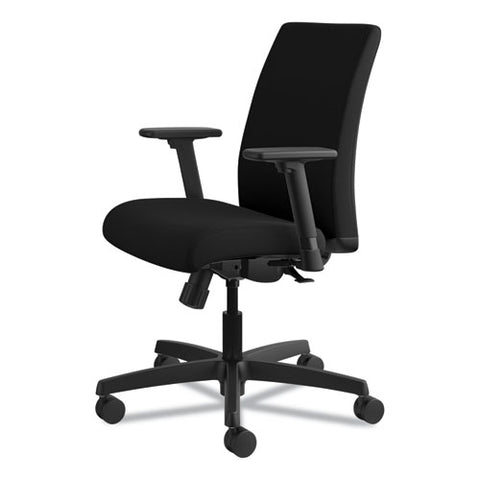 Image of Ignition Series Fabric Low-back Task Chair, Supports Up To 300 Lbs., Black Seat/black Back, Black Base