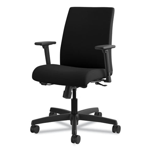 Image of Ignition Series Fabric Low-back Task Chair, Supports Up To 300 Lbs., Black Seat/black Back, Black Base