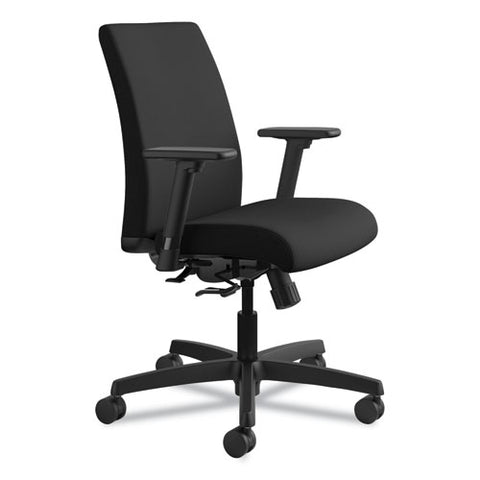 Image of Ignition Series Fabric Low-back Task Chair, Supports Up To 300 Lbs., Black Seat/black Back, Black Base