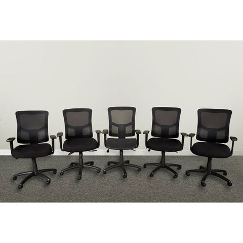 Image of Alera Elusion Ii Series Mesh Mid-back Synchro With Seat Slide Chair, Supports Up To 275 Lbs, Black Seat/back, Black Base