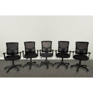 Alera Elusion Ii Series Mesh Mid-back Synchro With Seat Slide Chair, Supports Up To 275 Lbs, Black Seat/back, Black Base