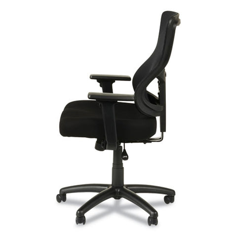 Image of Alera Elusion Ii Series Mesh Mid-back Synchro With Seat Slide Chair, Supports Up To 275 Lbs, Black Seat/back, Black Base