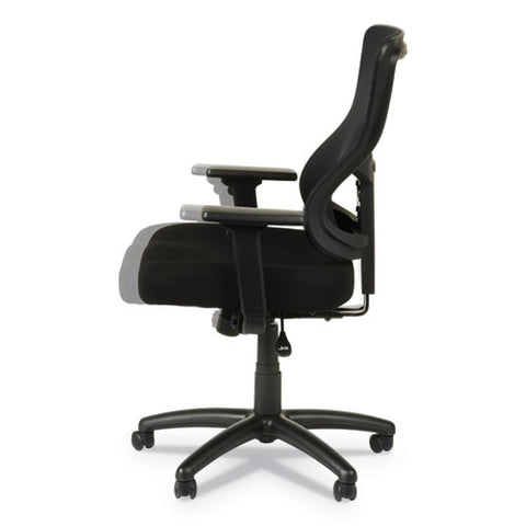 Image of Alera Elusion Ii Series Mesh Mid-back Synchro With Seat Slide Chair, Supports Up To 275 Lbs, Black Seat/back, Black Base