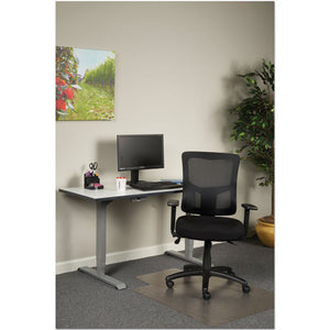 Alera Elusion Ii Series Mesh Mid-back Synchro With Seat Slide Chair, Supports Up To 275 Lbs, Black Seat/back, Black Base