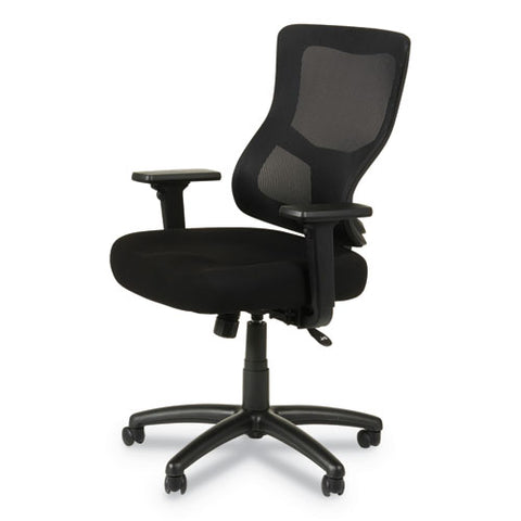 Image of Alera Elusion Ii Series Mesh Mid-back Synchro With Seat Slide Chair, Supports Up To 275 Lbs, Black Seat/back, Black Base