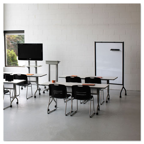 Image of Impromptu Magnetic Whiteboard Collaboration Screen, 42w X 21.5d X 72h, Black/white