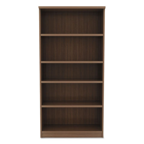 Image of Alera Valencia Series Bookcase, Five-shelf, 31 3/4w X 14d X 64 3/4h, Modern Walnut