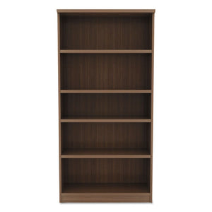 Alera Valencia Series Bookcase, Five-shelf, 31 3/4w X 14d X 64 3/4h, Modern Walnut