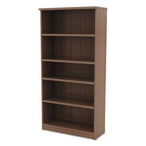 Alera Valencia Series Bookcase, Five-shelf, 31 3/4w X 14d X 64 3/4h, Modern Walnut