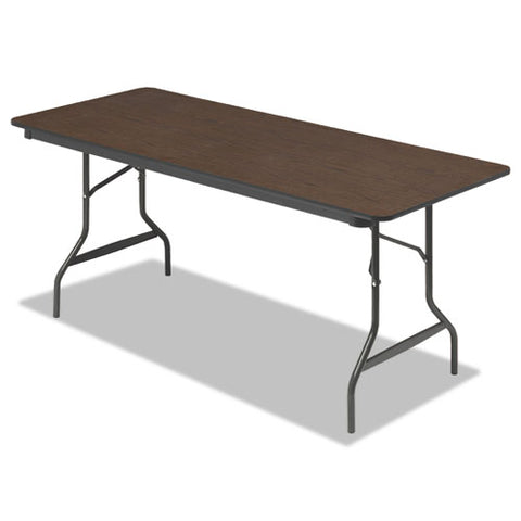 Image of Economy Wood Laminate Folding Table, Rectangular, 48w X 24d X 29h, Walnut