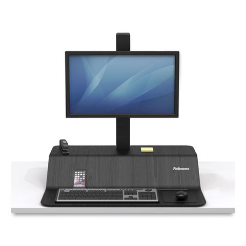 Image of Lotus Ve Sit-stand Workstation, 29w X 28.5d X 42.5h, Black