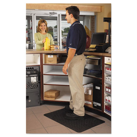 Image of Flex Step Rubber Anti-fatigue Mat, Polypropylene, 36 X 60, Black