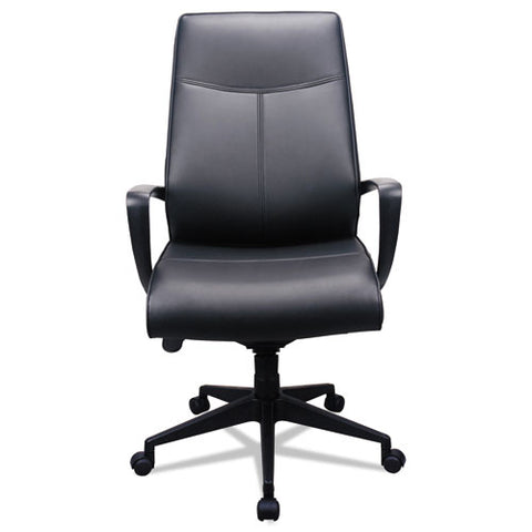 Image of 300 Leather High-back Chair, Supports Up To 250 Lbs., Black Seat/black Back, Black Base