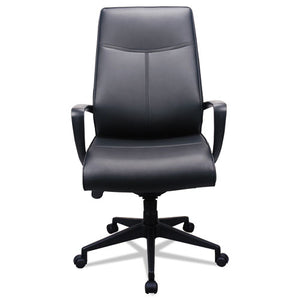 300 Leather High-back Chair, Supports Up To 250 Lbs., Black Seat/black Back, Black Base