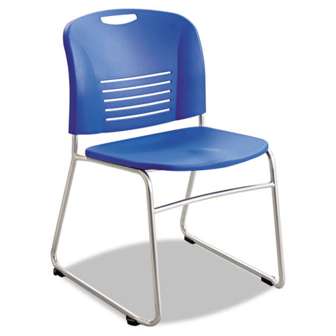 Image of Vy Series Stack Chairs, Black Seat/black Back, Silver Base, 2/carton