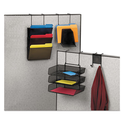 Image of Mesh Partition Additions Three-file Pocket Organizer, 12 5/8 X 16 3/4, Black