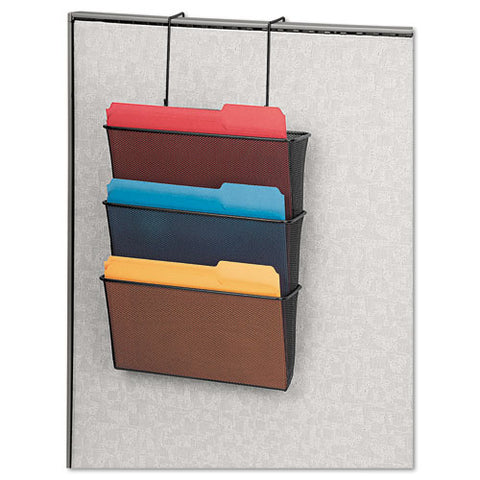 Image of Mesh Partition Additions Three-file Pocket Organizer, 12 5/8 X 16 3/4, Black