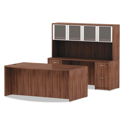 Image of Alera Valencia Series Credenza Shell, 70.88w X 23.63d X 29.5h, Modern Walnut