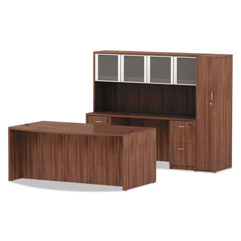 Image of Alera Valencia Series Credenza Shell, 70.88w X 23.63d X 29.5h, Modern Walnut