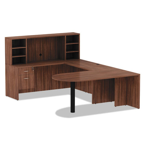 Image of Alera Valencia Series Credenza Shell, 70.88w X 23.63d X 29.5h, Modern Walnut