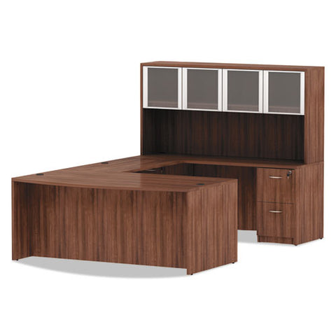 Image of Alera Valencia Series Credenza Shell, 70.88w X 23.63d X 29.5h, Modern Walnut