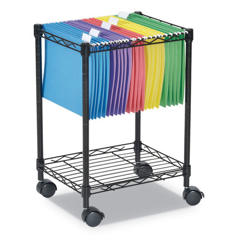 Image of Single-tier Rolling File Cart, 24w X 14d X 21h, Black