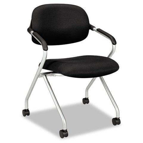 Image of Hvl303 Nesting Arm Chair, Black Seat/black Back, Black Base