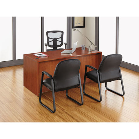 Image of Alera Valencia Series Straight Front Desk Shell, 65w X 29.5d X 29.63h, Cherry