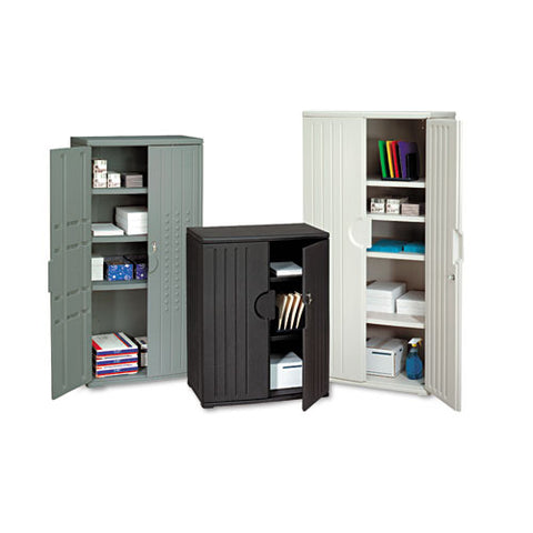 Image of Officeworks Resin Storage Cabinet, 36w X 22d X 46h, Platinum