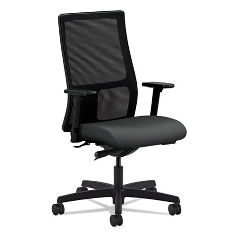 Image of Ignition Series Mesh Mid-back Work Chair, Supports Up To 300 Lbs., Iron Ore Seat/black Back, Black Base