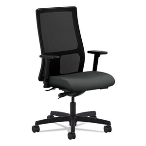 Ignition Series Mesh Mid-back Work Chair, Supports Up To 300 Lbs., Iron Ore Seat/black Back, Black Base