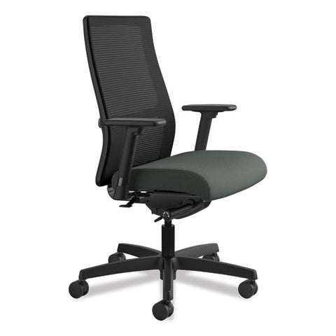 Image of Ignition Series Mesh Mid-back Work Chair, Supports Up To 300 Lbs., Iron Ore Seat/black Back, Black Base