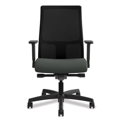 Image of Ignition Series Mesh Mid-back Work Chair, Supports Up To 300 Lbs., Iron Ore Seat/black Back, Black Base