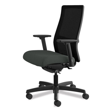 Image of Ignition Series Mesh Mid-back Work Chair, Supports Up To 300 Lbs., Iron Ore Seat/black Back, Black Base